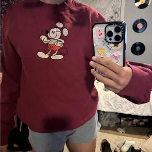 Brandy Melville Red Mickey Mouse Sweatshirt